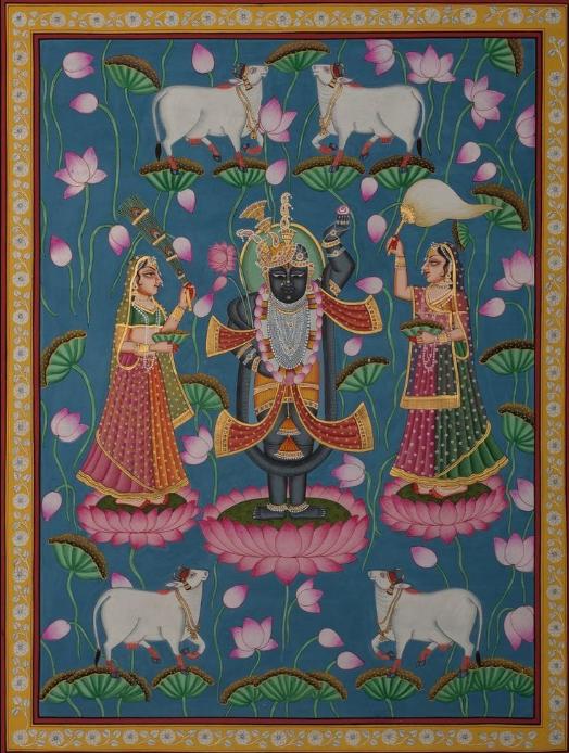 Lord Krishna Nathdwara Pichwai Painting-Shrinath-Stumbit Arts